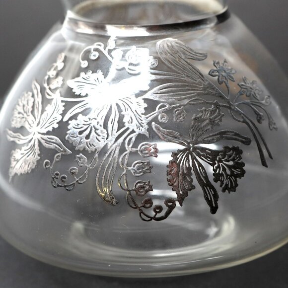 Vintage Silver City Sterling Silver Overlay Floral Glass Vase Ruffled Edge Bowl - Picture 3 of 10